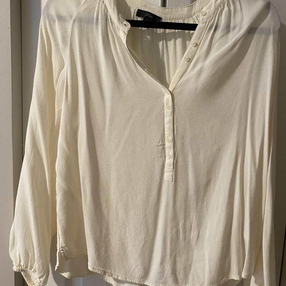 J. Crew Cream Button-Down Blouse